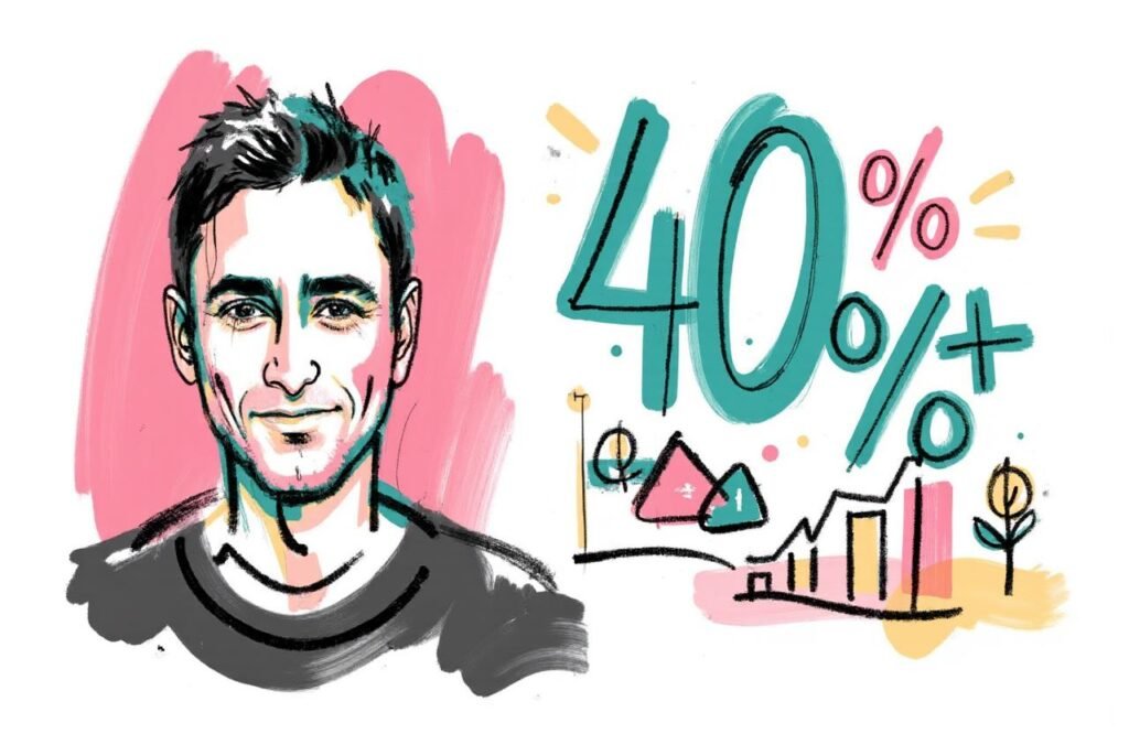 رسم بياني يوضح أن أكثر من 40% من الرجال فوق سن الأربعين يعانون من نقص التستوستيرون، مع صورة لرجل مغربي في الخلفية.