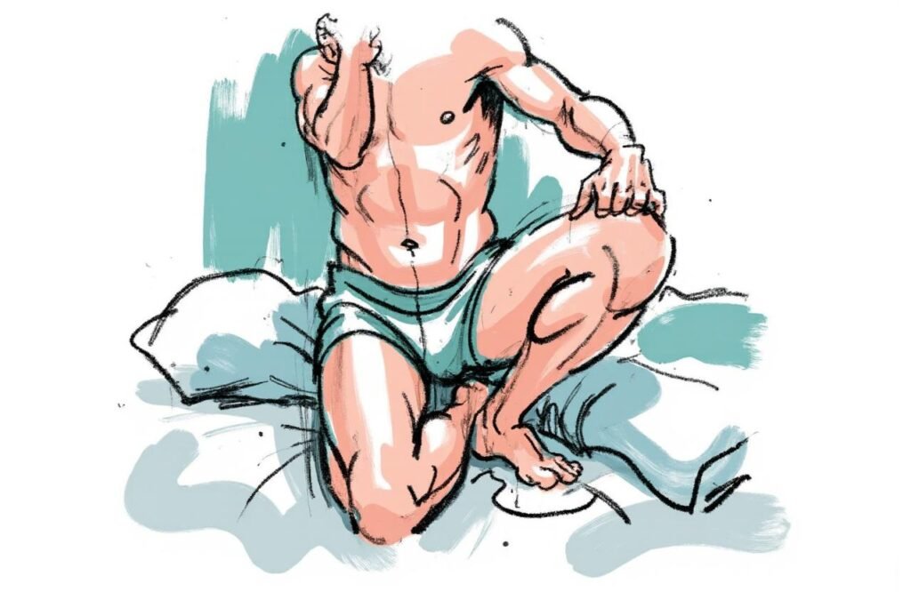 رجل يلتزم باستخدام جهاز الشد بعد العملية لمنع إعادة الالتصاق وضمان ديمومة نتائج جراحة تطويل القضيب بقطع الرباط المعلق.