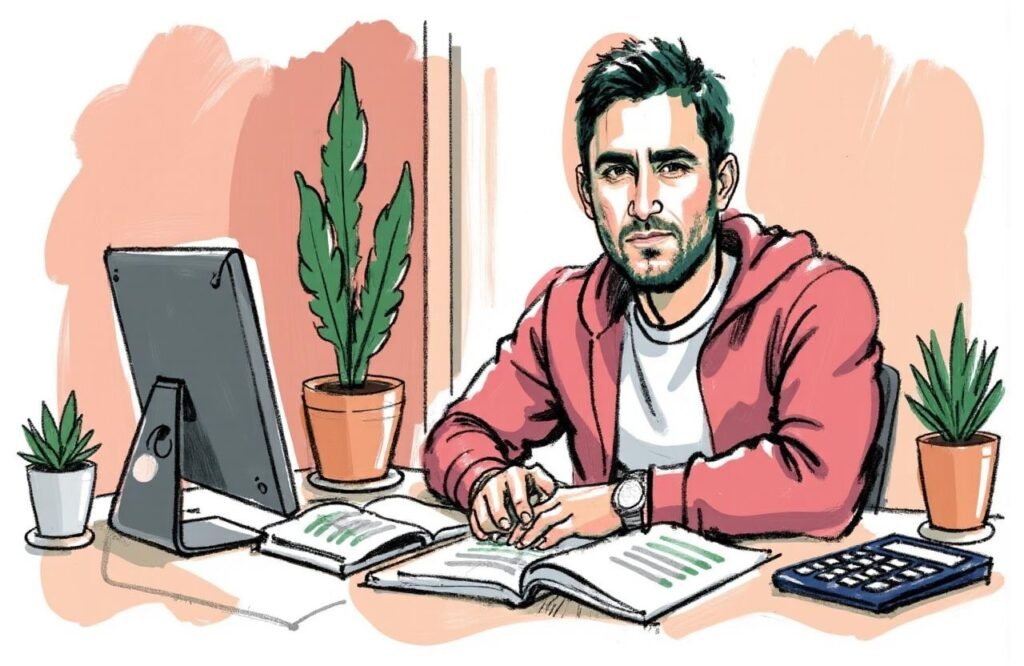شاب مغربي يدرس التكاليف المرتبطة بالعملية، مما يؤكد على أهمية فهم الجانب المالي قبل اتخاذ قرار إجراء جراحة تطويل القضيب بقطع الرباط المعلق.