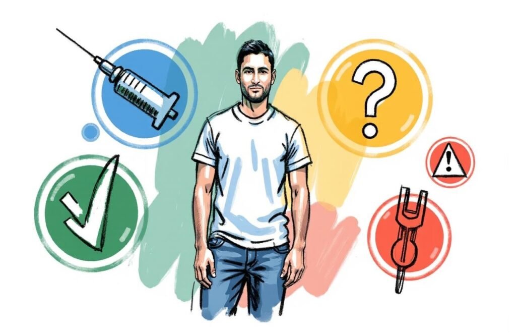 مقارنة توضح تأثير حمض الهيالورونيك على الذكر مقارنة بنقل الدهون والجراحة.