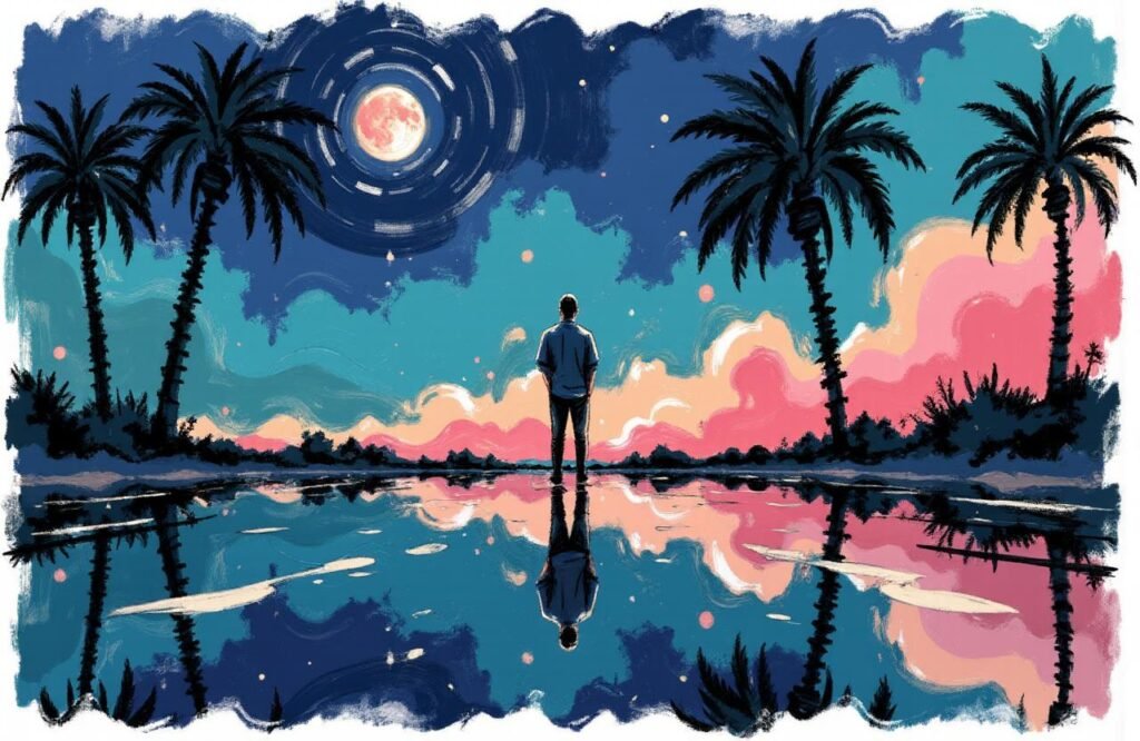 رجل مغربي يتأمل في انعكاسه، في صورة ترمز إلى استكشاف المعاني العميقة للأحلام وكيف يرتبط العقل الباطن بظاهرة الانتصاب الليلي.