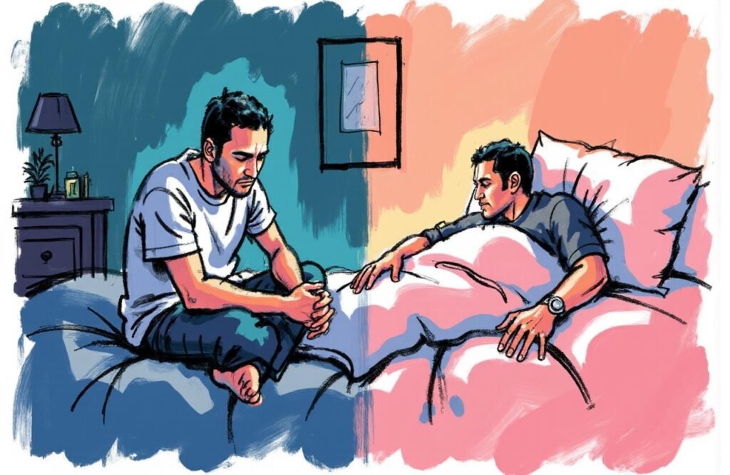 صورة مفاهيمية توضح كيف أن وجود الانتصاب الليلي يؤكد سلامة الجانب العضوي، مما يساعد في تشخيص ما إذا كان سبب ضعف الانتصاب نفسيًا أم لا.